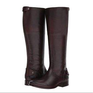 Frye Melissa Button Back Zip Dark Brown